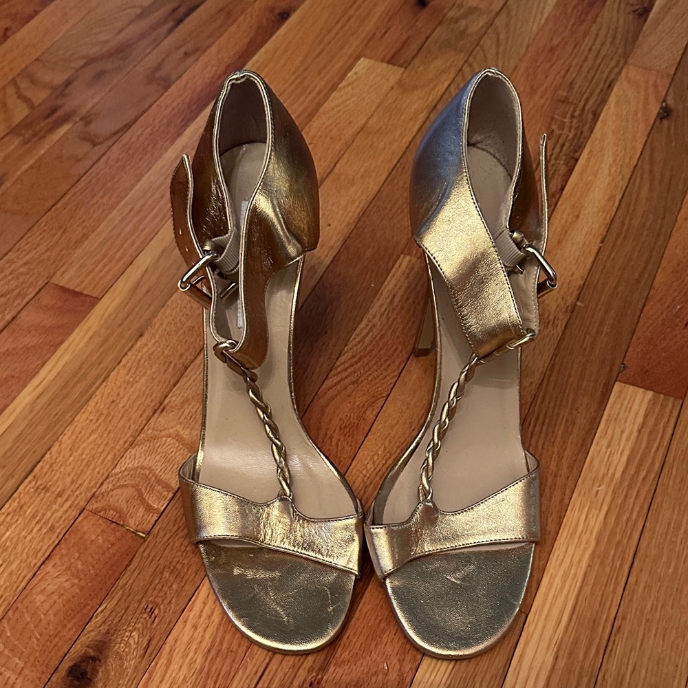 Diane Von Furstenberg Gold Heeled Sandals